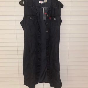 levi’s sleeveless black denim dress